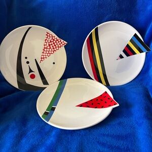 Vintage Fujimori Kato Kogei Alpha-3 Ceramic salad Plates!